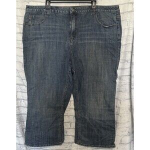 Venezia Denim Blue Jeans Capri Womens 26 Pockets Button Zip Stretch